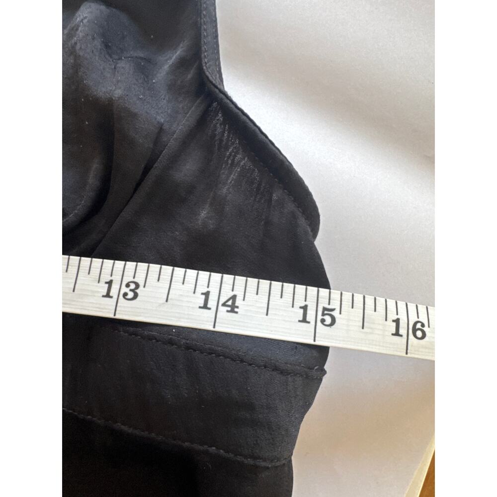 Intimately Free People Satin Black Tank V Neck Covered Buttons Small - Picture 7 of 8